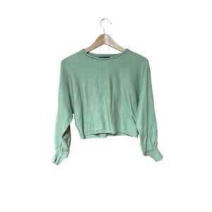 Zesica long sleeve soft cozy cropped academic school top 90s vibe NWOT? size S